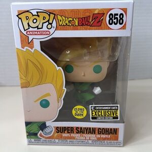 Funko Pop Dragon Ball Z Super Saiyan Gohan  Vinyl Figure #858 Glows in The Dark